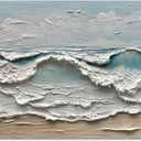 Art 30x60 inches Hand-Painted Sea Wave Beach Landscape Oil Painting Modern Abstract Canvas Art Home Office Wall Decoration