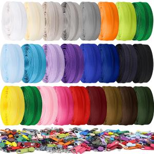 DOITEM 77.5 Yards 25 Pieces Sewing Zippers #3 Nylon Coil Zippers Assorted Zipper for Sewing with 150 Zipper Sliders for DIY Tailor Sewing Crafts Supplies, 25 Color