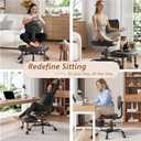 Ergonomic Cross Legged Office Chair with Back Support, 360 Degree Swivel Meditation Chair, Height Adjustable Criss Cross Chair for Yoga, Meditation, ADHD Desk (Black)