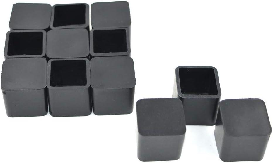 4/5 Inch Rubber Square Feet Furniture Table Chair Leg Foot Cover Caps Chair Leg Floor Protectors, Prevent Scratches, Wood Floor Protector 12pcs 4/5" x 4/5" Black