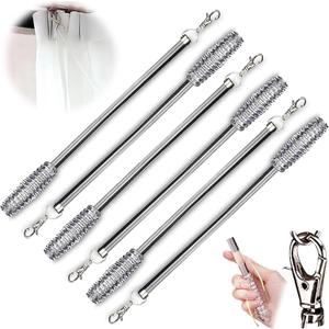Jos & Haz Curtain Pull Wand Clear Acrylic 36" (6 Pack)  Pull Rod Wand for Grommet Panels, Vertical Blinds, Shower Drapes  Invisible Curtain Opener Stick for Opening & Closing Curtains