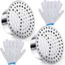 Moxweyeni 2 Pcs PVC Termination Cap for 3" Inner Diameter, Mesh Screen Vent Cover 304 Stainless Steel, for Furnace & Roof Vent Cap, Round Air Outlet Exhaust Water Drains Pipe with Gloves