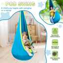 Swing Stand with Sensory Swing, Swing Frame with Pod Swing, X-Shaped Swing Set, Metal Swing Chiar with Stand for Adults Indoor and Outdoor 330LBS (Aqua Gradient)