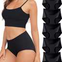 Seamless Underwear for Women High Waisted No Show Panties Full Coverage Briefs Invisible Soft 5 Pack S-XXL (M)