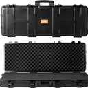 VEVOR Rifle Case, Rifle Hard Case with 4 Layers Fully-protective Foams, Lockable Hard Gun Case with Wheels, IP67 Waterproof & Crushproof, for Rifles or Shotguns