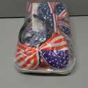 4th of July Christmas Tree Decorations Set with LED Light - Patriotic Red White and Blue Hanging Ornaments, Star Garland & Wreath Bow Tree Topper for Independence National Memorial Day Party