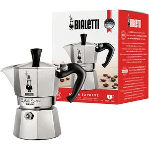 Bialetti - Moka Express: Iconic Stovetop Espresso Maker, Makes Real Italian Coffee, Moka Pot 1 Cup (2 Oz - 60 Ml), Aluminium, Silver