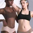 Werkiss Bralettes for Women Natural Lift Wireless Bras No Underwire Light Support Sports Bra (Brown, S)