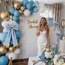 Vibzox Blue Checkered Bow Decor 2 Pack, Large & Small Blue and White Coquette Room Backdrop Wall Decor for Women Girls Birthday One Silly Goose Baby Shower Bridal Engagement Wedding Party Decorations