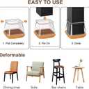 OCONDA 20 Pcs Chair Leg Floor Protectors for Hardwood Floors, Clear Rubber Furniture Sliders with Felt, Silicone Furniture Leg Caps Covers (Fit Square Diameter:1-8/16" to 1-12/16")
