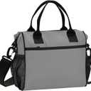 Deep Dark Gray School Lunch Bag, Adjustable Lunch Coolers, Keeps Food Fresh, Ideal for Office or Outdoor, Small