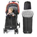 Orzbow Warm Bunting Bag Universal, Stroller Sleeping Bag Cold Weather, Waterproof Toddler Footmuff (Black, Large)