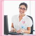 4 x Wavwavw Pink Bow Badge Reel Cute Retractable ID Badge Holder Clip Pink Bow Accessories for Nurses' Day Gift Nurse Office Student Teacher Doctor Coworker Employee CNA RN MA LPN Medical(6 Pcs)
