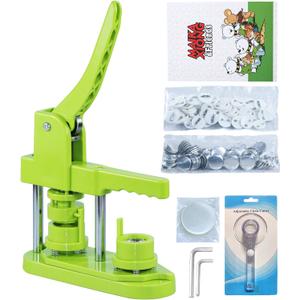 Happizza Button Maker Machine, (3rd Gen) Installation-Free 25mm(1 in) DIY Pin Button Maker Press Machine Kit, Badge Punch Press Machine with Free 500pcs Button Parts&Pictures&Circle Cutter&Magic Book