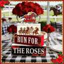 Derby Day Horse Racing Party Decorations - 4 Pcs Wooden Horseman Centerpiece, Table Decor for Home Office Desk & Holiday Party Supplies