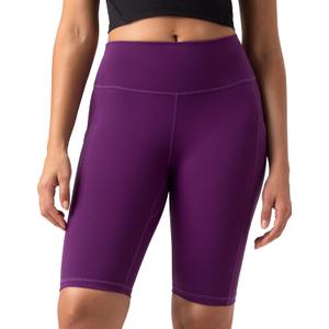 Colorfulkoala Women's High Waisted Biker Shorts with Pockets 10" Inseam Workout Yoga Shorts Running Tights, Medium