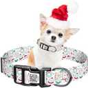 2 x ilFindYou Christmas Dog Collars for Medium Dogs Soft Nylon White Snowman Sized S