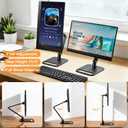 Vertical Portable Monitor Stand for 4-17.3 Inch Screen, Tablet Stand Holder for iPad,Kindle, VESA Mount Monitor Stands, Universal Expandable Display Base Height Adjustable Up to 15.5''