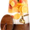 FOODLE Glass Drink Dispenser with Spigot - Glass Beverage Dispenser with Stand - Perfect for Parties & Everyday Use - Pitcher for Water, Lemonade, Sangria, Punch & Juice - Leakproof Spout - 1 Gallon