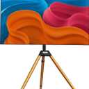 Tripod TV Stand for 32-75 Inch Screen up to 77lbs, Height Adjustable Easel TV Floor Stand with Wood Legs and Cable Ties