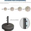 Umbrella Base Water Filled Stand 81.5lb Max Capacity Heavy Duty Patio Umbrella Base for Outdoor,Deck,Market,Lawn,Garden
