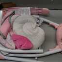 Portable Baby Swing, Pink Electric Infant Swing with 5 Speed Levels, 6 Songs & Timer Battery-Powered Only (No Batteries Included) Pink and White