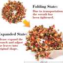 Sggvecsy Fall Wreath 20'' Autumn Front Door Harvest with Small Pumpkin Berry Round Leaves Decorations for Outside Indoor Wall Window Festival Thanksgiving Decor(Orange)