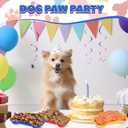 Nitial 60 Pcs Dog Bone Shaped Serving Trays, Plastic Dog Birthday Decorations Colorful Pet Patrol Plates Food Bowls Disposable Tableware Party Supplies(Bright Color)