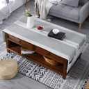 ZMNSZBD Linen Tassel Coffee Table Tablecloth Living Room Rectangular Tablecloth Cover with Pockets