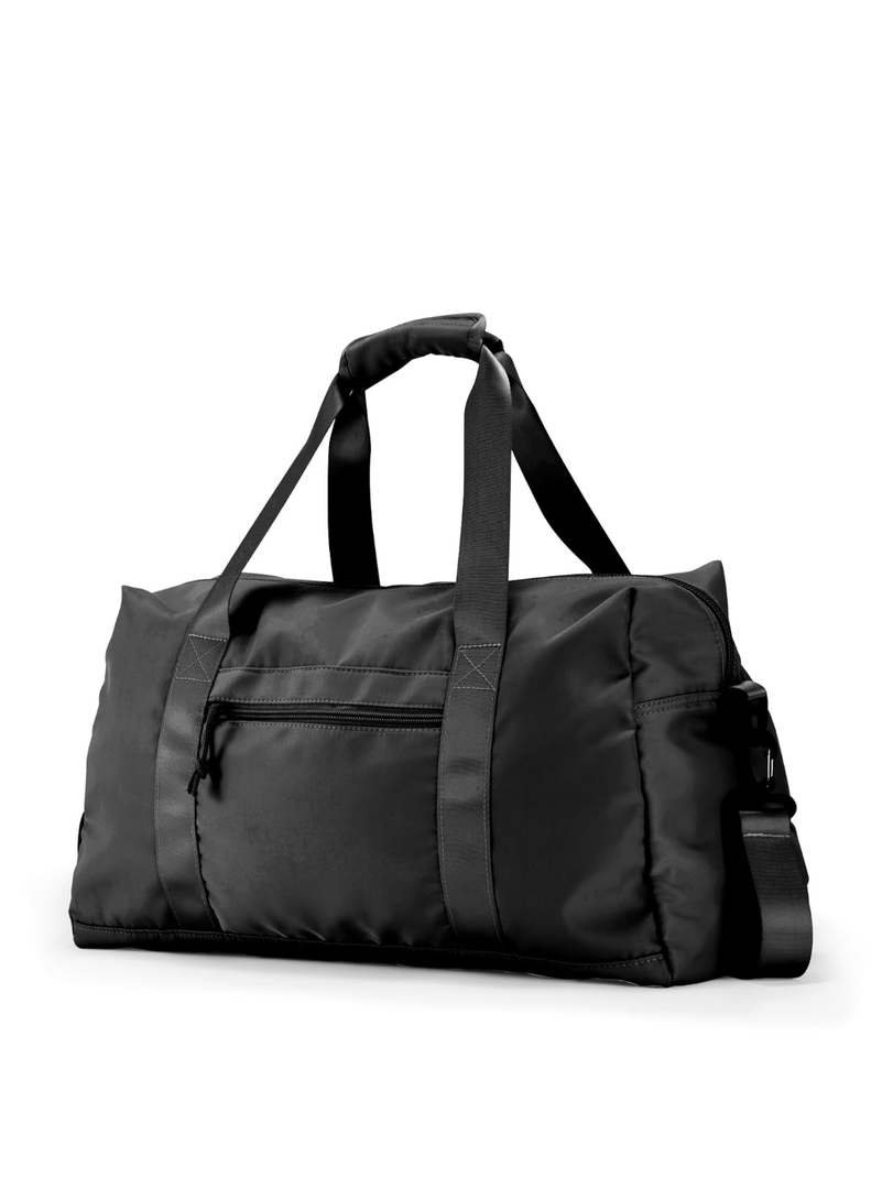 Travel Duffle Bag,Sport Gym Bag for Men And Women with Wet Pocket,Weekender Bag Carry On Tote Bags for Airplane (Black, M)