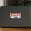 3 x (2 PCS) Warning I Do Dumb Things Sticker 5 inch, Funny Sayings Sarcasm Quotes Humorous Waterproof Vinyl Decals for Laptop, Car
