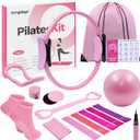 16Pcs Home Pilates Equipment for Women, Pilates Kit with 14'' Pilates Rings, Yoga Ball, Sliding Disks, Pilates Bands & Accessories - Workout Equipment Home Gym Includes Complete Fitness Poster