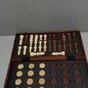 2 in 1 Magnetic Chess Set & Checkers Board Game, 15" Wooden Folding Chess Board with 2 Extra Queens, Portable Travel Chess Set with Pieces Storage Slots, Beginner Chess Board Game for Adults & Kids