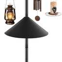 Liitrton 74.5" Bird Feeder Pole with Squirrel Proof, Adjustable Shepherds Hook Stand with Rectangular Hooks, 4 Prongs Base for Outdoor Hanging Hummingbird feeders, Lanterns, Wind Chime