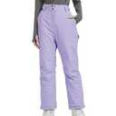 MONTFLIX Women's Slim Fit Snow Pants Waterproof Insulated for Winter Outdoor Hiking Snowboard Ski Pants(S,Purple)