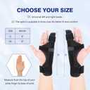 Cozyhealth Boxer Finger Splint Brace, Supports Pinky, Ring, Knuckles - Right or Left Adjustable Metacarpal Hand Brace, Straightening for Trigger Finger, Injury, Fracture, Broken, Tendonitis (8 inch) (Black, S)