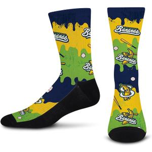 For Bare Feet Unisex Kids Savannah Bananas Team Color Crew Sock