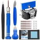 EasyTime Watch Battery Replacement Tool Kit Professional Watch Repair Toolkit and Back Remover Set with Adjustable Case Opener, Tweezers, Screwdriver and Instructions