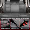 Ram 1500 Seat Covers 2019-2026 Full Set, Truck Interior Sets with Lumbar Support Custom Fit for Dodge Ram 1500/2500/3500 Crew/Mega Cab with Rear Flat Bench, Gray