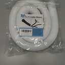 Cable Management Sleeves 1.5in - 2 Pack 4.1ft Split Braided Cable Sleeve White, Wire Organizers for Cords, Hard PE Cord Protectors from Pets, Flexible Cord Wrap Wire Sleeve for Computer Cord Organizer