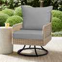 Patio Seat and Back Cushion Set Outdoor Deep Seat Cushion 24"x24"x3" Replacement Chair Cushion for Dining Arm Chairs, Wicker Chairs and Garden Furniture Decoration, Light Grey