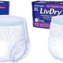 LivDry Adult Incontinence Underwear, Extra Absorbency with Overnight Comfort Bundle - Extra Large, Bag