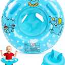 Baby Pool Float, Baby Swimming Float Ring Inflatable with Safety Seat for 6-36 Months Toddler Kids, Baby Floaties for Infants Bath or Swim Training Aid (Blue)