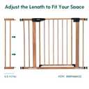 BABELIO Baby Metal Gate Extension with Wood Pattern, 5.5'' Extra Wide Pet Gate for Stairs & Doorways, Pressure Mounted Baby Gate Dog Gate, No Tools Required, 30'' Tall