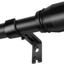 1” Diameter Curtain Rods Itself is 30 to 144 inch 1 Pack Fit 30-142 inch, 66 to 120 inch Window with Heavy Duty Adjustable Rod Matte Black Splicing Metal Extra Long Curtain Rod for Windows