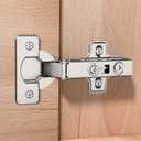 2 Pack 1 Pair Precision-Engineered Frameless Full Overlay Soft Close Cabinet Hinges, European Hinges for Cabinets, Hidden Cabinet Hinges Adjustable 35mm Cup Clip-On Plate Nickel Plated Finish