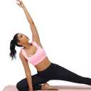 TDCQZY Women's Sports Bras Ruffled Y Back Padded Racerback Supportive Workout Yoga Bra (X-Large, Pink)