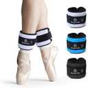 ELEAMY Ankle Weights for Women & Men - Pairs for Walking, Running, Yoga, Fitness - Premium Ice Silk Fabric - Comfortable, Durable & Tear Resistant (Black-Light Purple) 3lbs