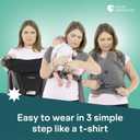 Koala Babycare Baby Carrier Wrap, Easy to Wear As a T-Shirt - Original Baby Carrier Newborn to Toddler - Sling One Size Fits All - Baby Wraps Carrier Up to 22lbs, Anthracite