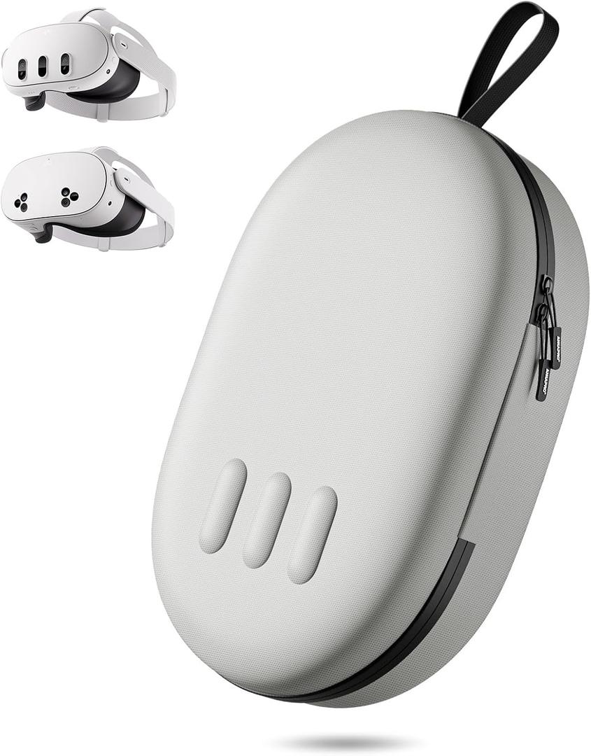 annapro Carrying Case for Meta Quest 3/Quest 3S/3S Xbox Edition/Vision Pro 2, Compatible with Battery Elite Strap, Controllers Accessories, Hard Shell Case and Superior Protection for Travel, Grey